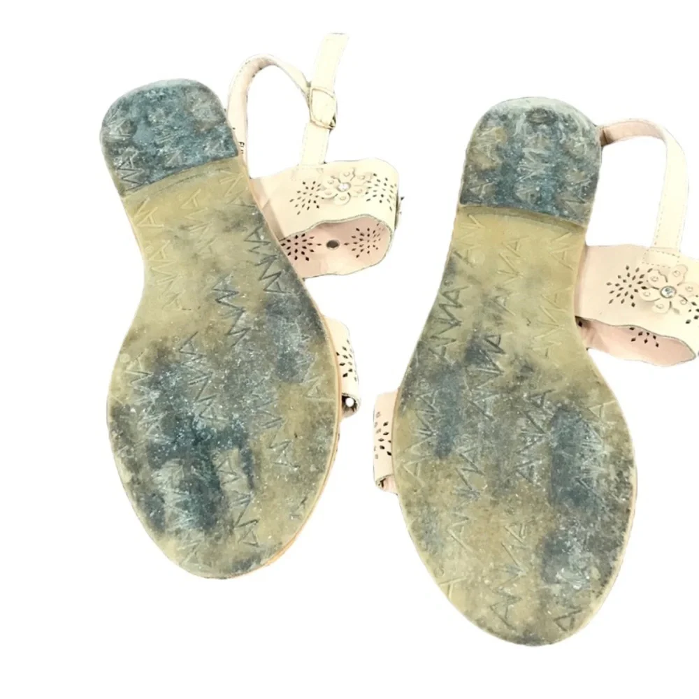 {Anna} Lazercut Floral Sandals - Picture 2 of 3